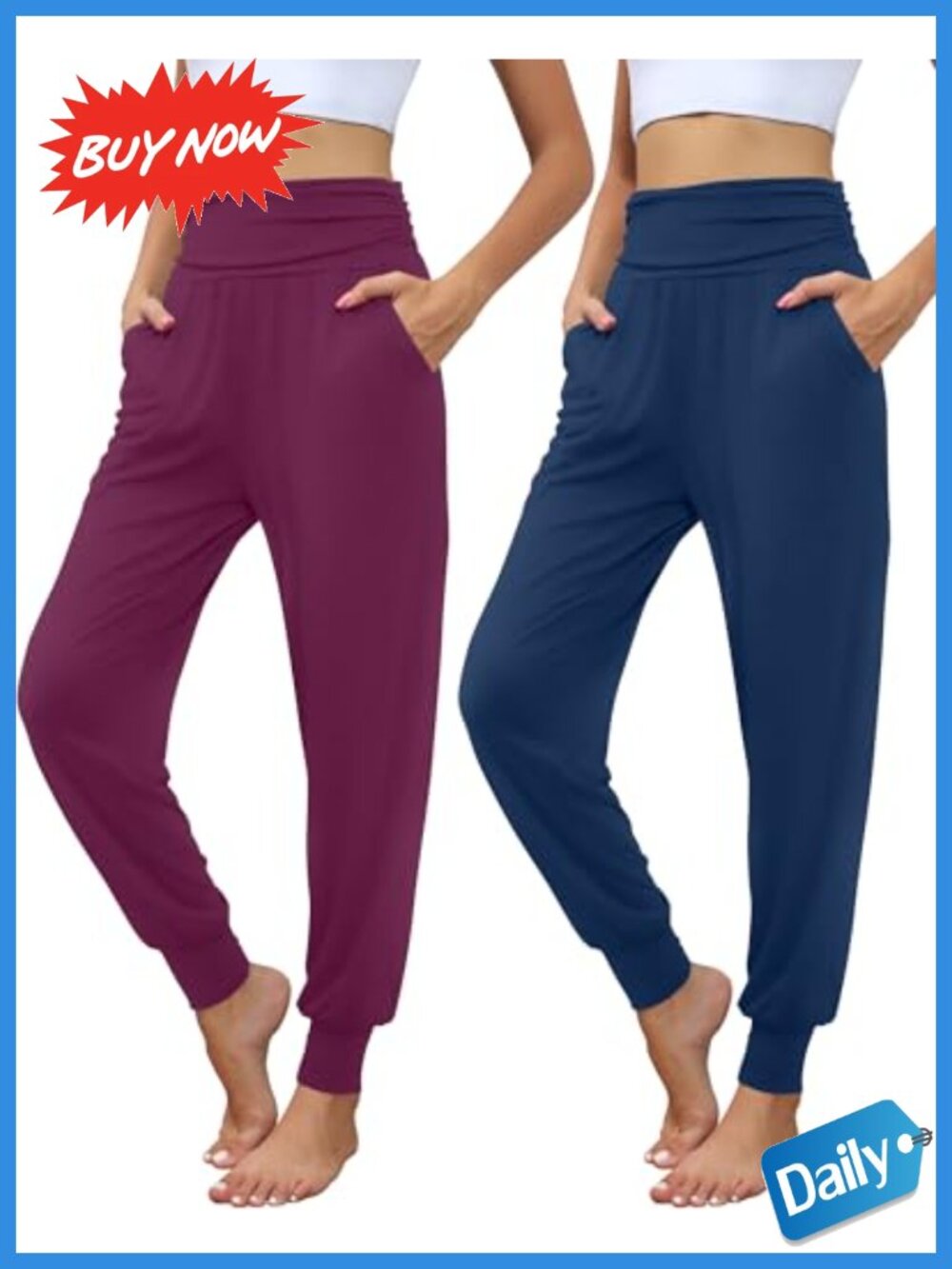 Women's Yoga Sweatpants with Pockets Tapered Joggers High Waist